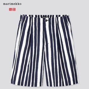 Uniqlo x Marimekko Cotton Poplin Shorts in Navy Stripe - sz XL